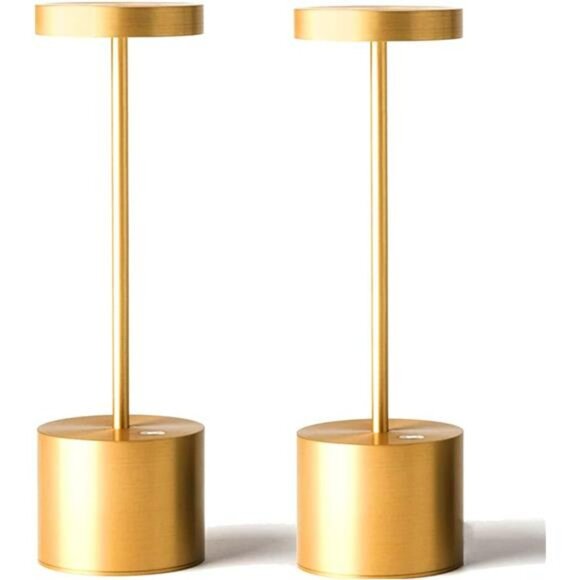 2 pack cordless rechargeable LED table lamp dimmable for patio restaurant decor - Picture 1 of 7